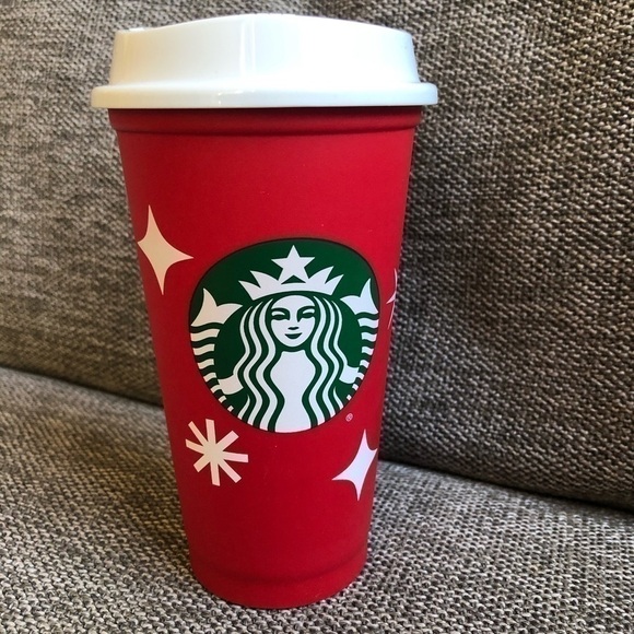 Starbucks Reusable Red Holiday Cup 16 oz Red 25 Years Christmas Holidays - Picture 8 of 10